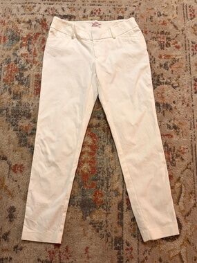 Merona white, modern chino style pants, size 4, very good condition!